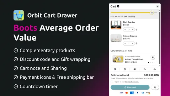 Orbit Cart Drawer screenshot
