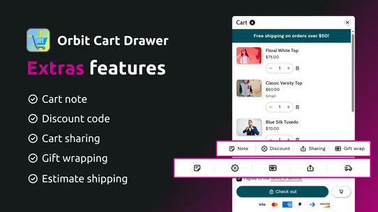 Orbit Cart Drawer screenshot