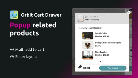 Orbit Cart Drawer screenshot