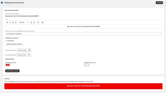 Simple Announcement Bars screenshot