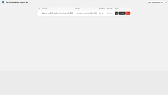 Simple Announcement Bars screenshot