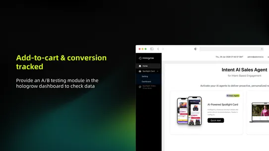 Hologrow Intent AI Sales Agent screenshot