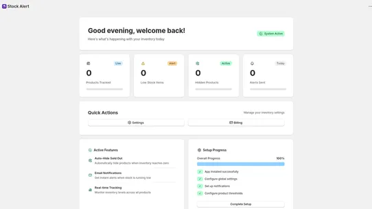 Stock Alert ‑ Inventory Manage screenshot