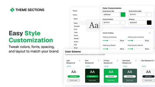 Theme Sections (Beta) screenshot