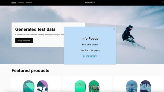 Webvis: Shop Popup screenshot