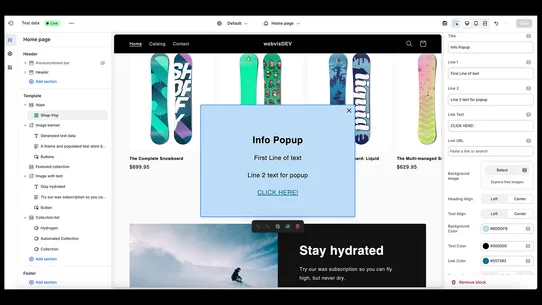 Webvis: Shop Popup screenshot