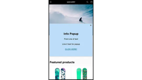 Webvis: Shop Popup screenshot