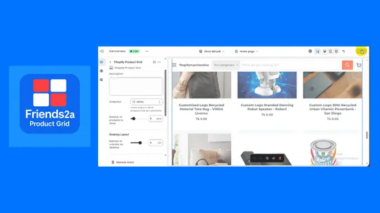 Friends2a Tech Product Grid screenshot