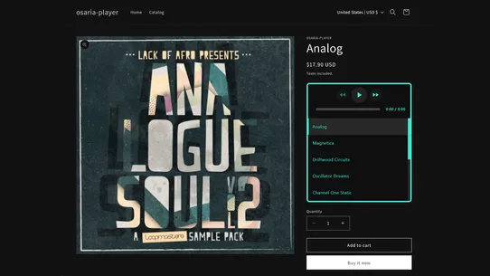 Osaria Audio Player screenshot