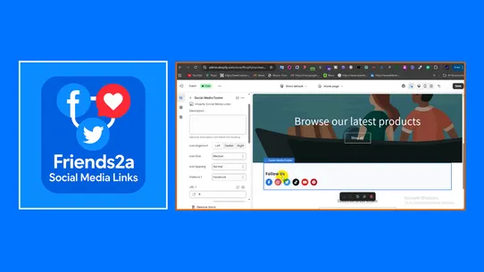Friends2a Social Media Links screenshot