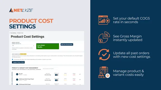 Netlyze ‑ Profit tracking screenshot