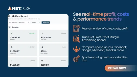 Netlyze ‑ Profit tracking screenshot