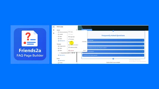 Friends2a FAQ Page Builder screenshot