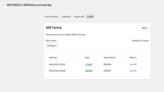 WooParcel screenshot