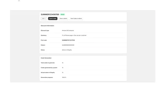 Bulk Discount Code Tool screenshot