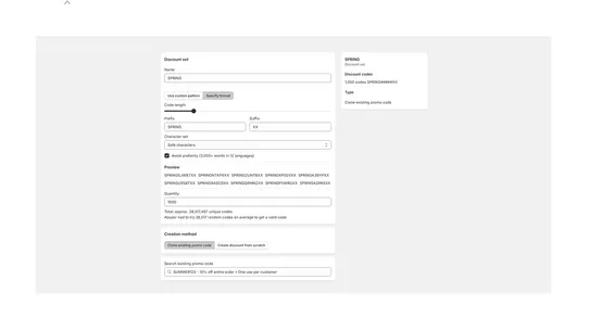 Bulk Discount Code Tool screenshot