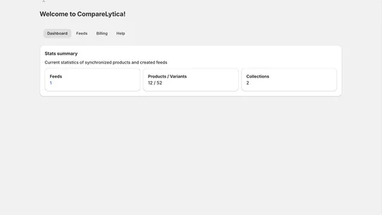 Comparelytica: XML feeds screenshot