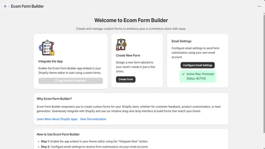 Ecom form builder screenshot