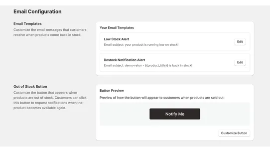 ORX ‑ Back In Stock Notify Me screenshot