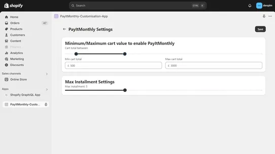 PayItMonthly Customisation App screenshot