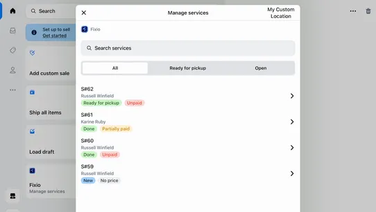Fixio Services &amp; repairs (POS) screenshot