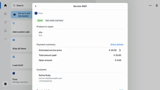 Fixio Services &amp; repairs (POS) screenshot