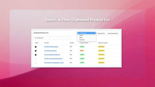 Orphaned Product Manager screenshot