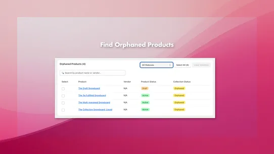 Orphaned Product Manager screenshot