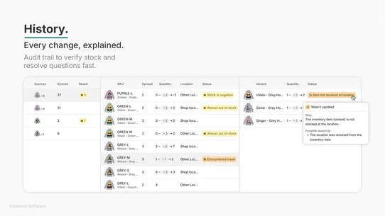 SKU Stock Sync | Fontaine screenshot