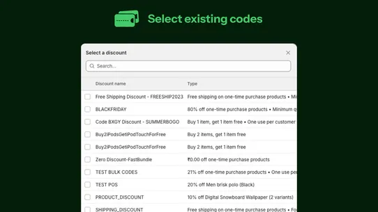 Cody → Bulk Discount Codes screenshot