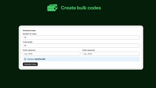 Cody → Bulk Discount Codes screenshot