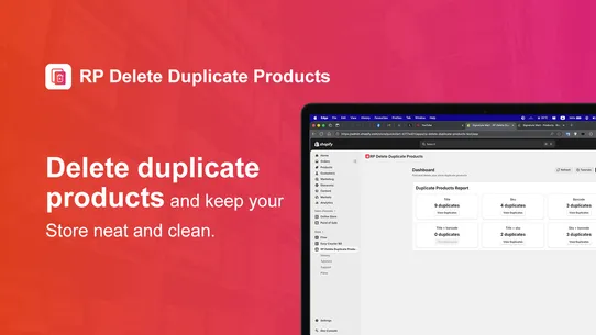 RP Delete Duplicate Products screenshot