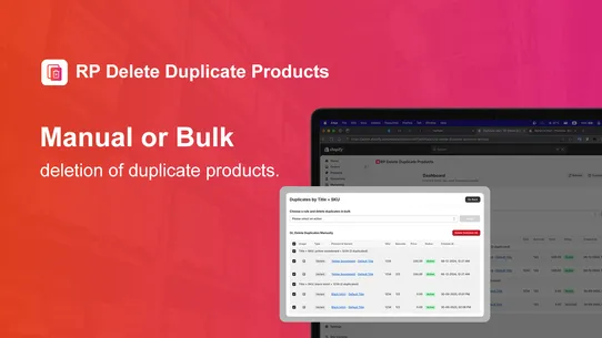 RP Delete Duplicate Products screenshot