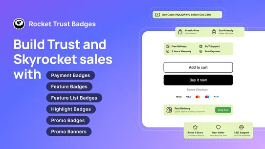 Rocket Trust &amp; Feature Badges screenshot