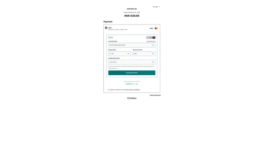 Dintero Checkout ‑ Cards screenshot