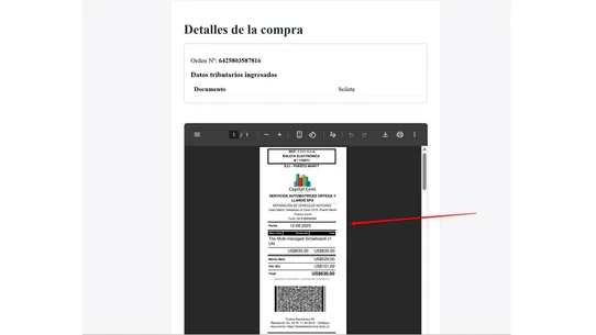 Koywe Row Billing screenshot