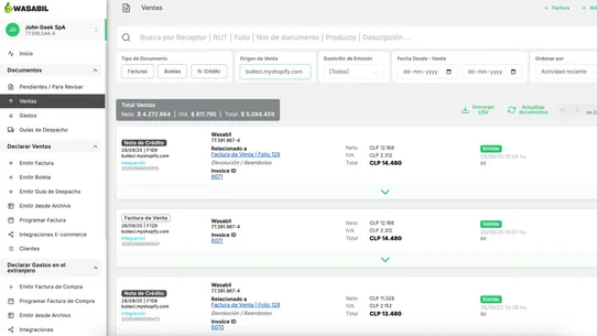 Factura en Checkout screenshot