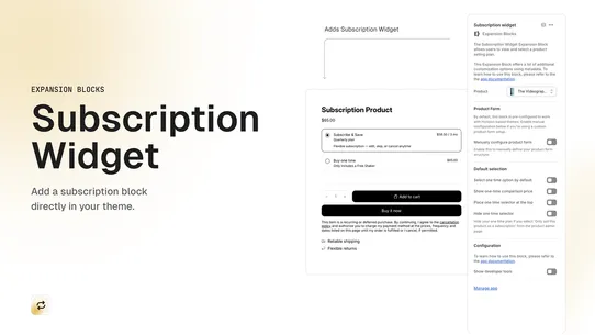 Subscription Widget screenshot