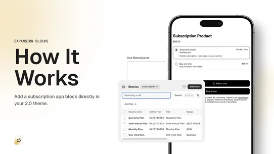 Subscription Widget screenshot