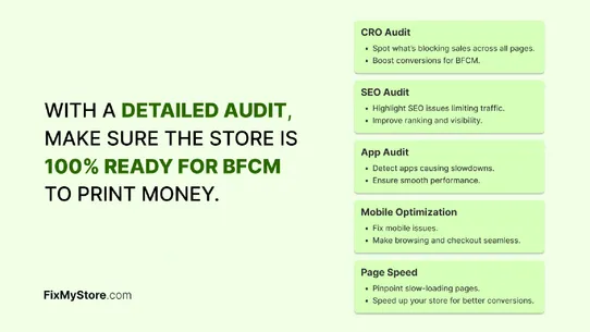 FixMyStore ‑ BFCM Store Audit screenshot