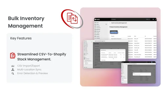 Bulk Inventory Management screenshot