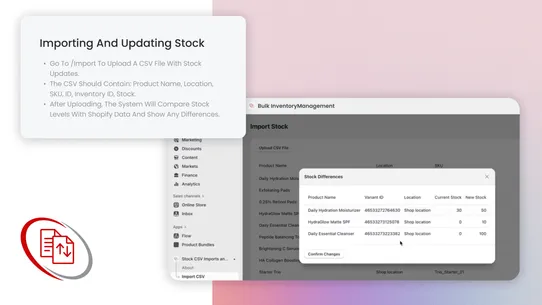 Bulk Inventory Management screenshot