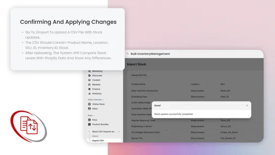 Bulk Inventory Management screenshot