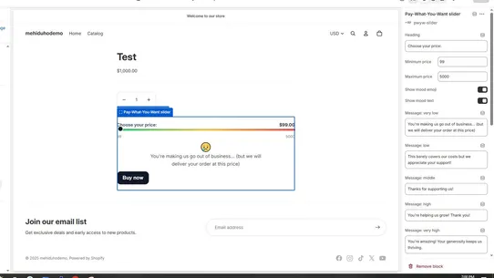 PWYW Slider screenshot