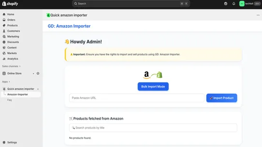 quick amazon impoter screenshot