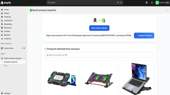 quick amazon impoter screenshot