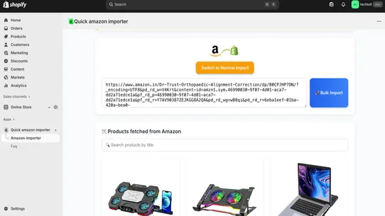 quick amazon impoter screenshot