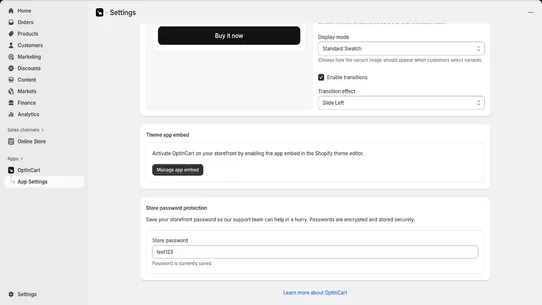 OptInCart screenshot