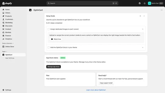 OptInCart screenshot