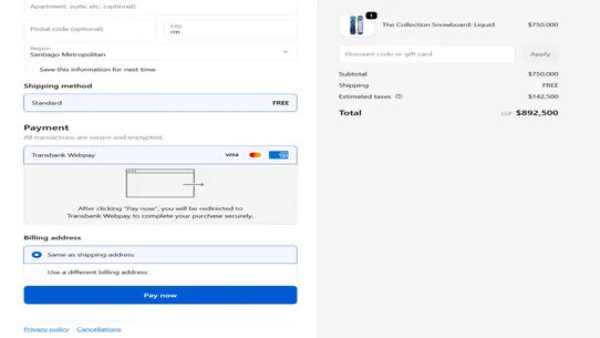 Webpay screenshot